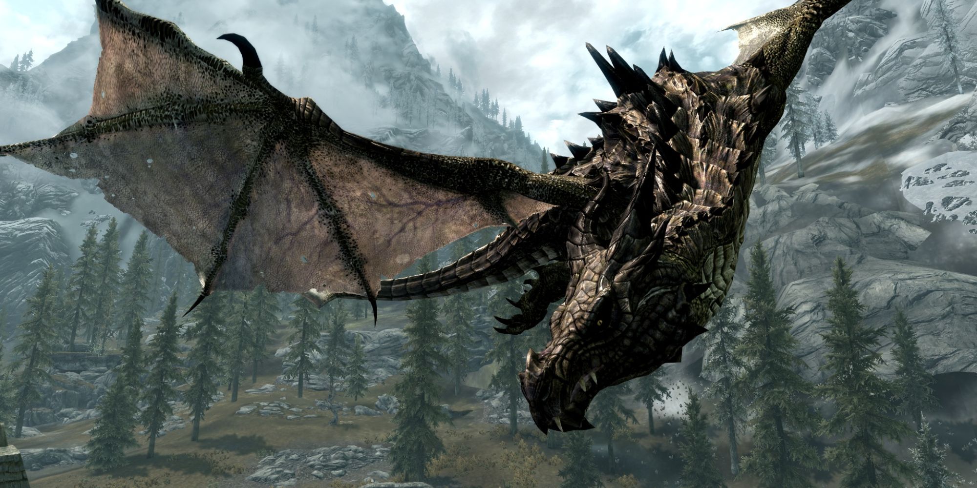 A dragon in Skyrim 