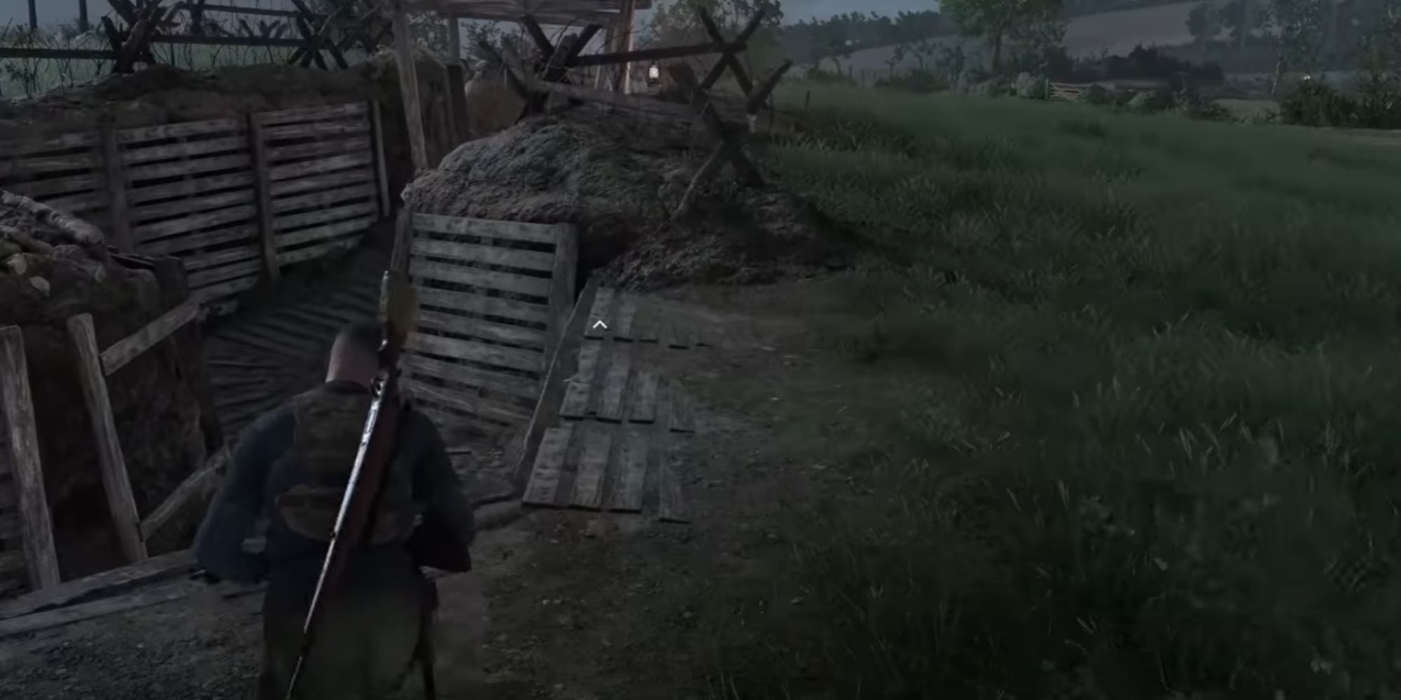 Sniper Elite 5 Trench Entrance With Barbed Wire