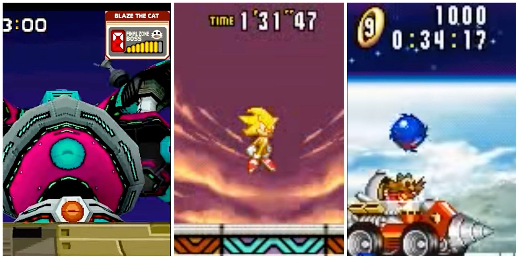 Sonic Final Levels Title Collage Sonic Rush Adventure and sonic advance 3