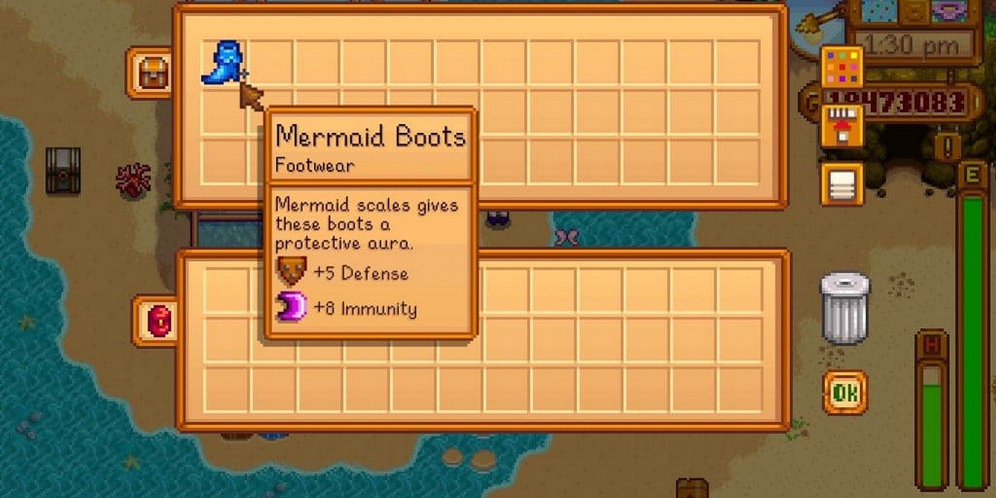 Stardew Valley Mermaid Boots In Inventory Ginger Island