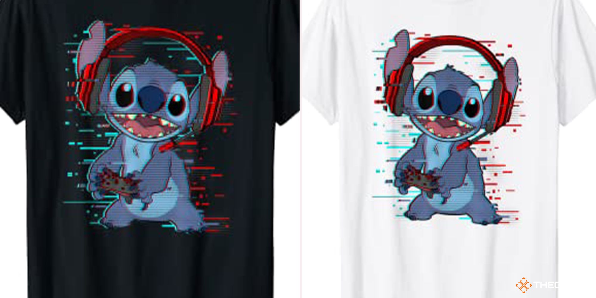 Stitch from Lilo & Stitch wearing a gaming headset