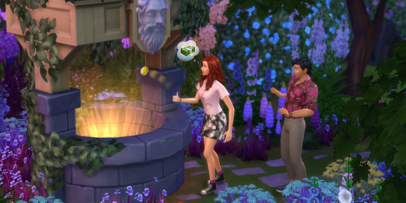 Two sims by the wishing well