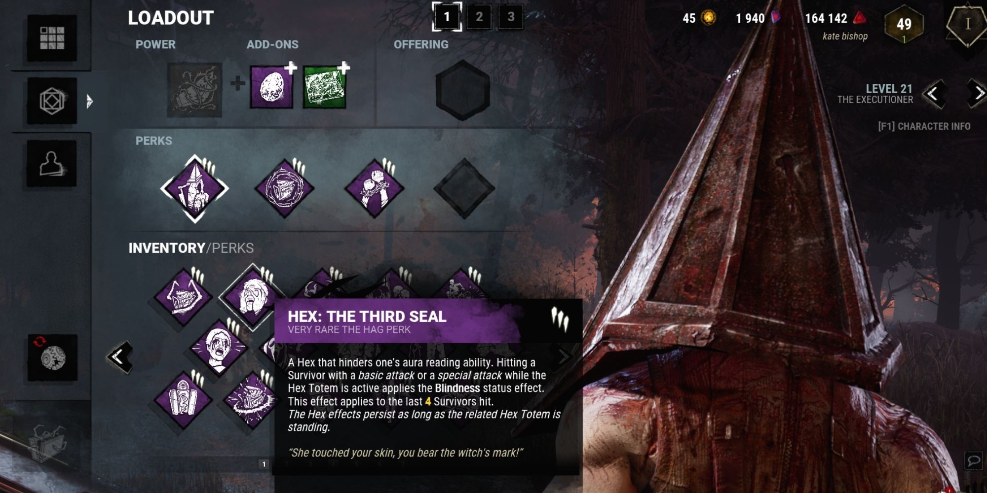 Dead By Daylight, Hex The Third Seal perk.