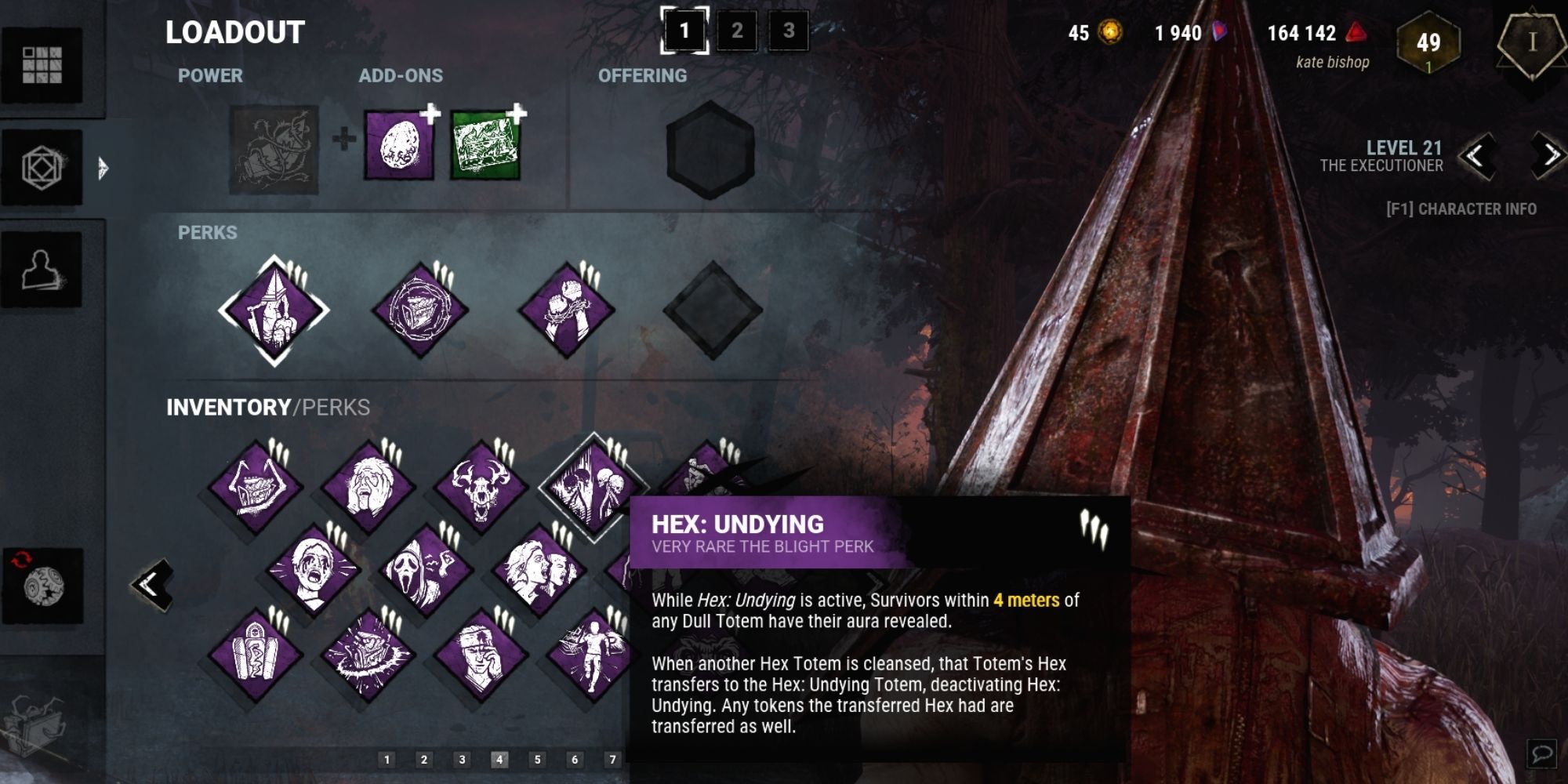 Dead By Daylight, Hex Undying perk.