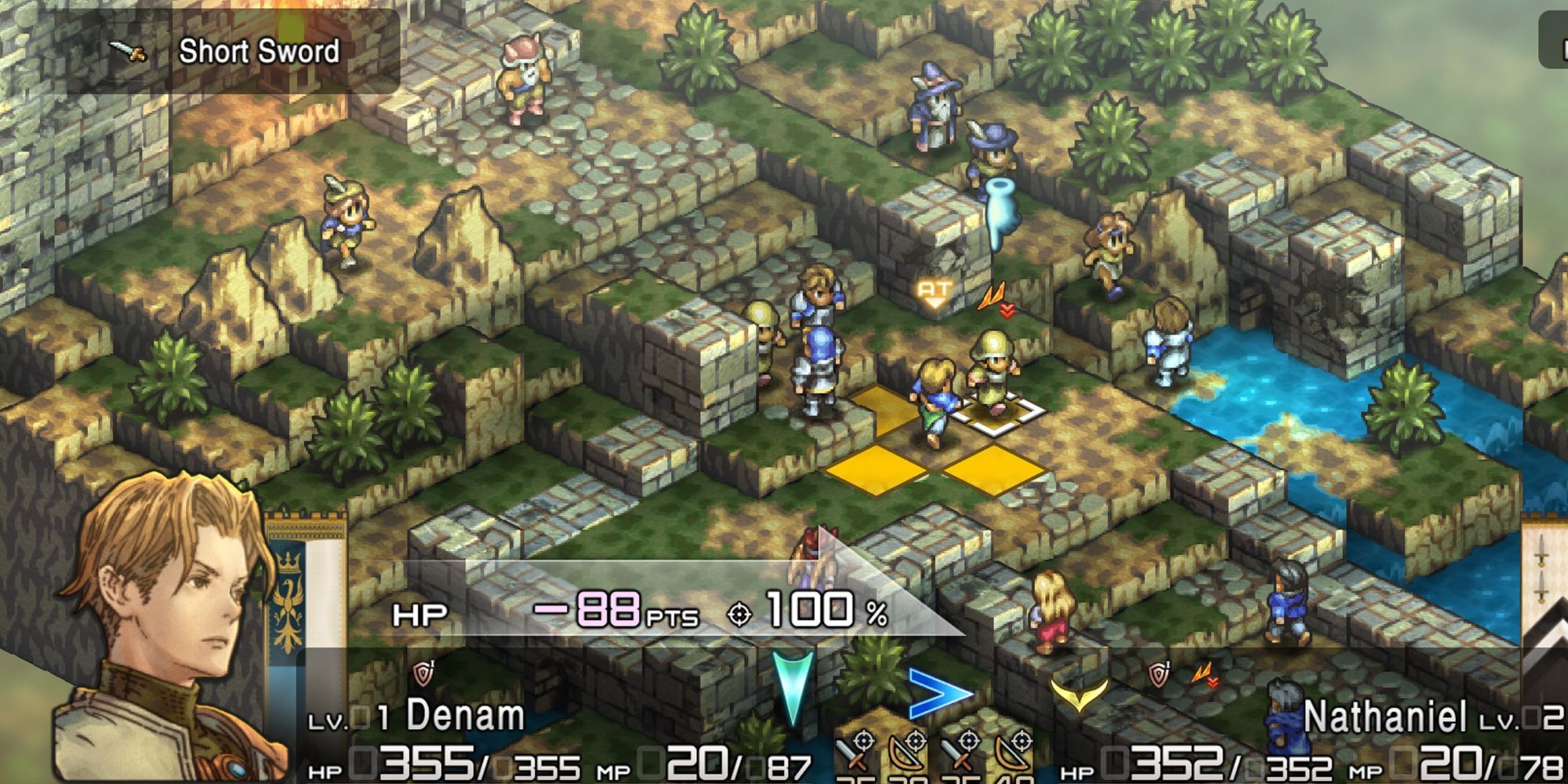 tactics ogre reborn gameplay denam about to attack an enemy
