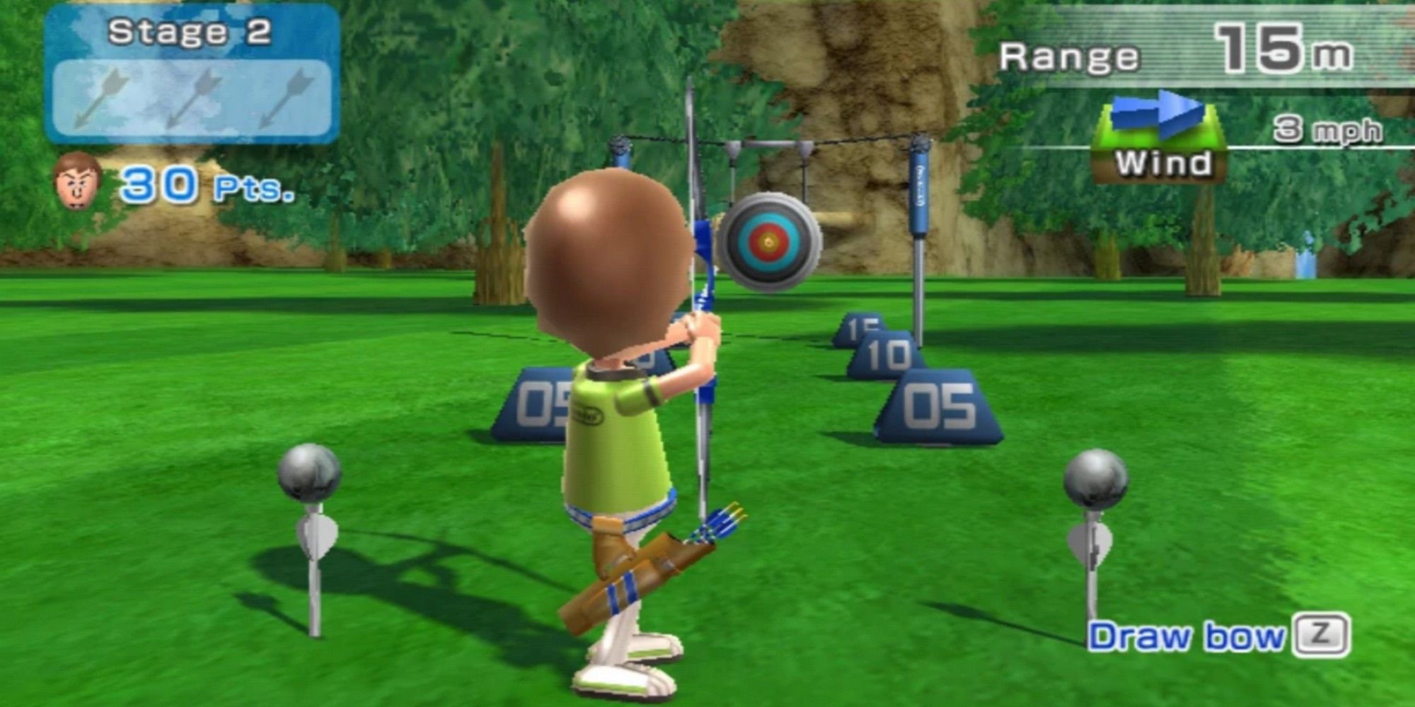 Wii Sports Resort Achery Target Practice Mii