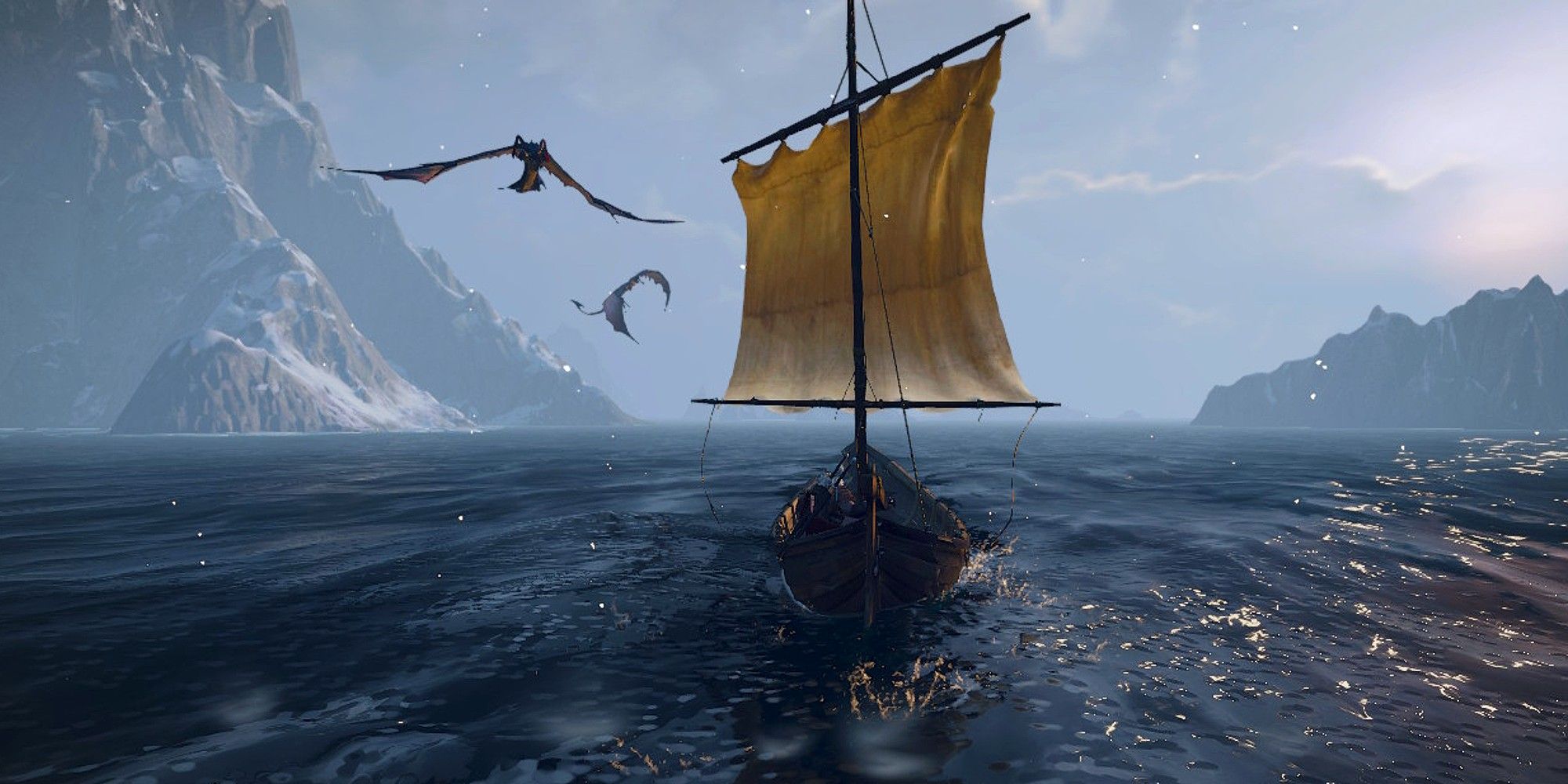 Geralt From Witcher 3 Explores Skellige Points Of Interest On The Boat