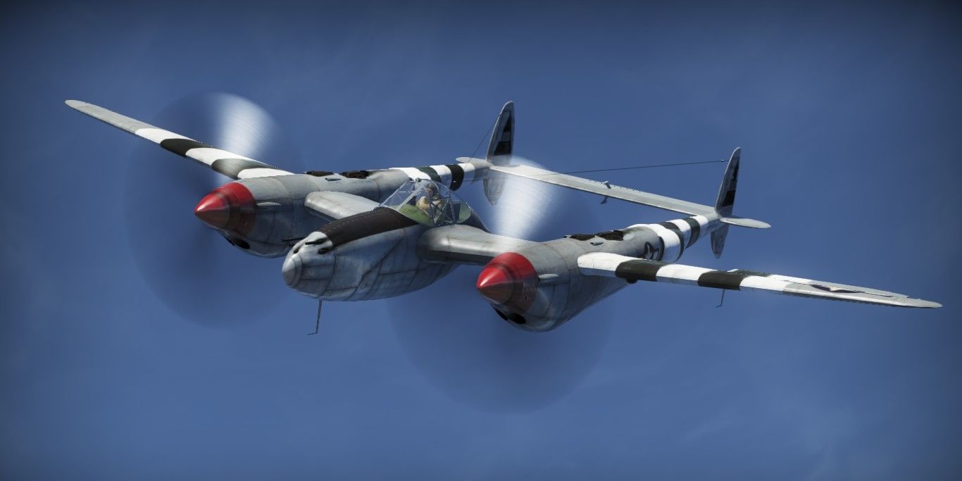 XP-38G or P-38G Lightning with Invasion Stripes mod for War Thunder