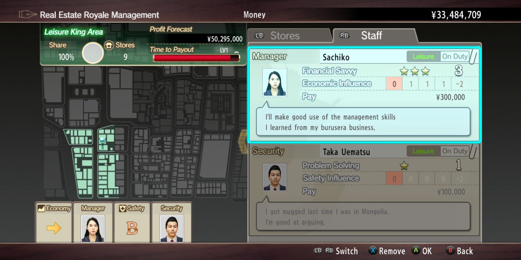 Yakuza 0 Screenshot Of Manager And Security