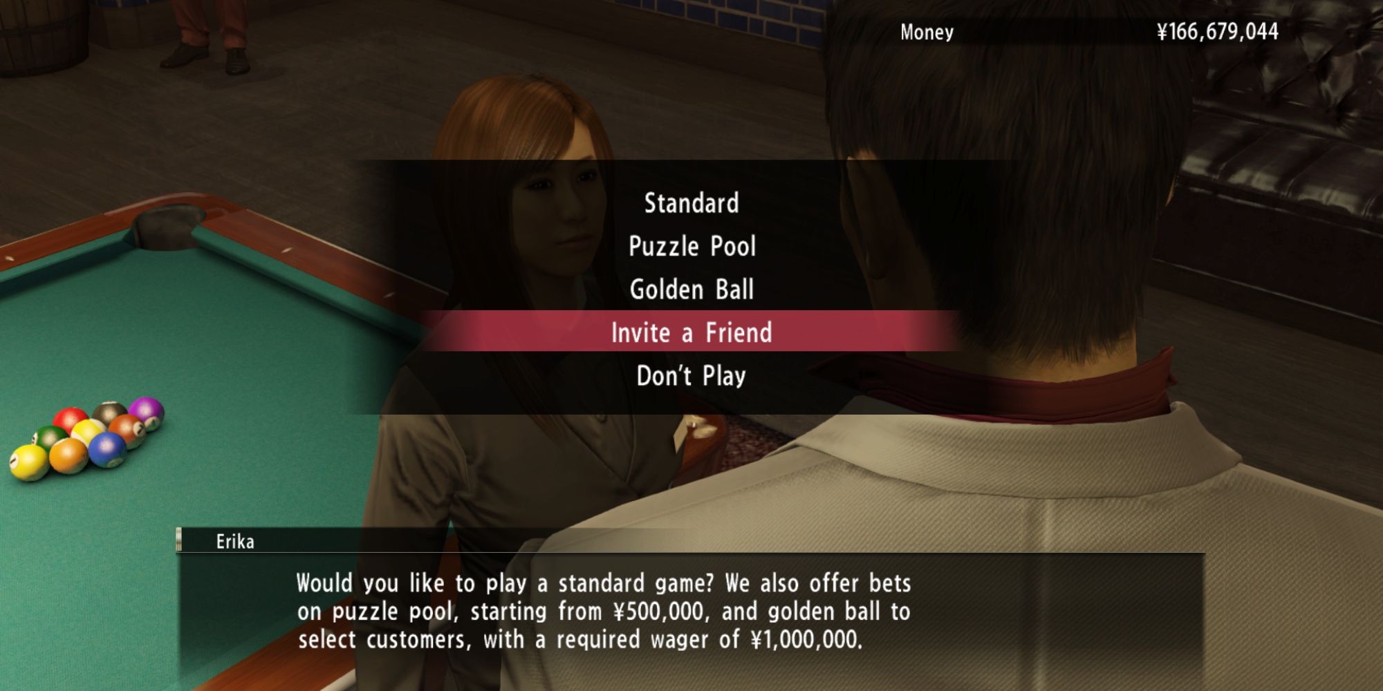 Yakuza Zero Screenshot Of Invite A Friend To Pool