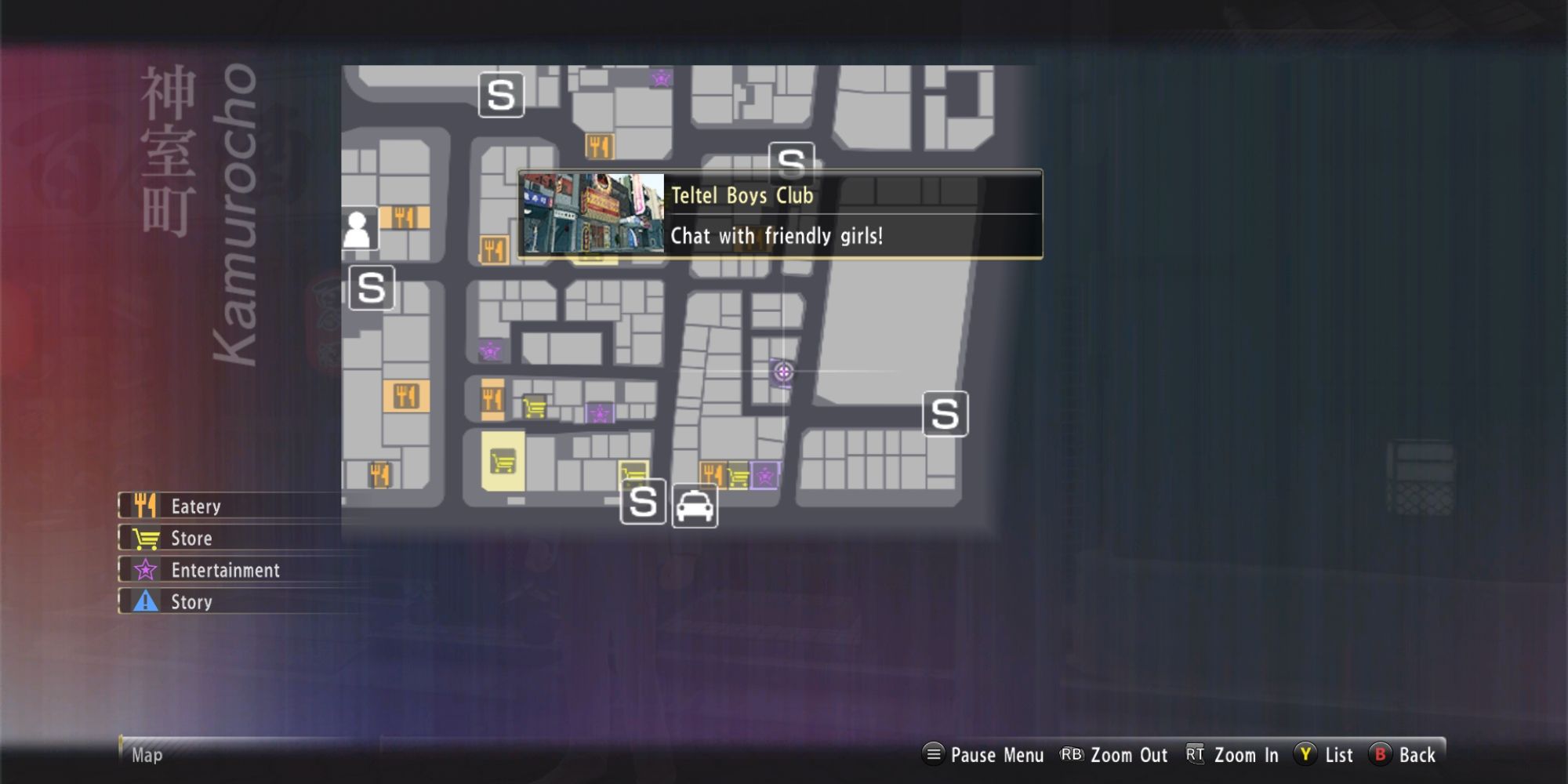 Yakuza Zero Screenshot Of Telephone Club Location