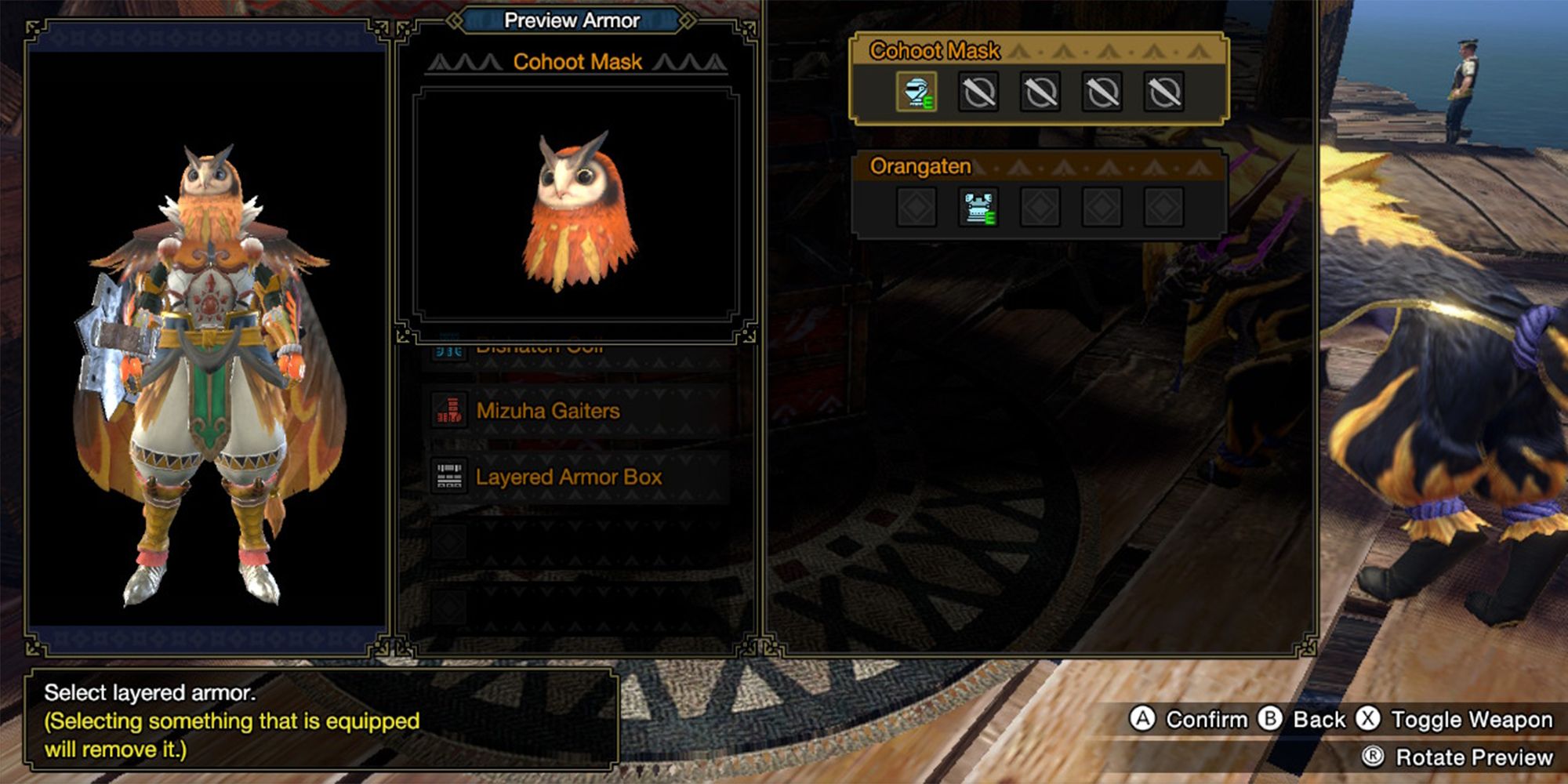 cohoot mask layered armor reward for completing side quest