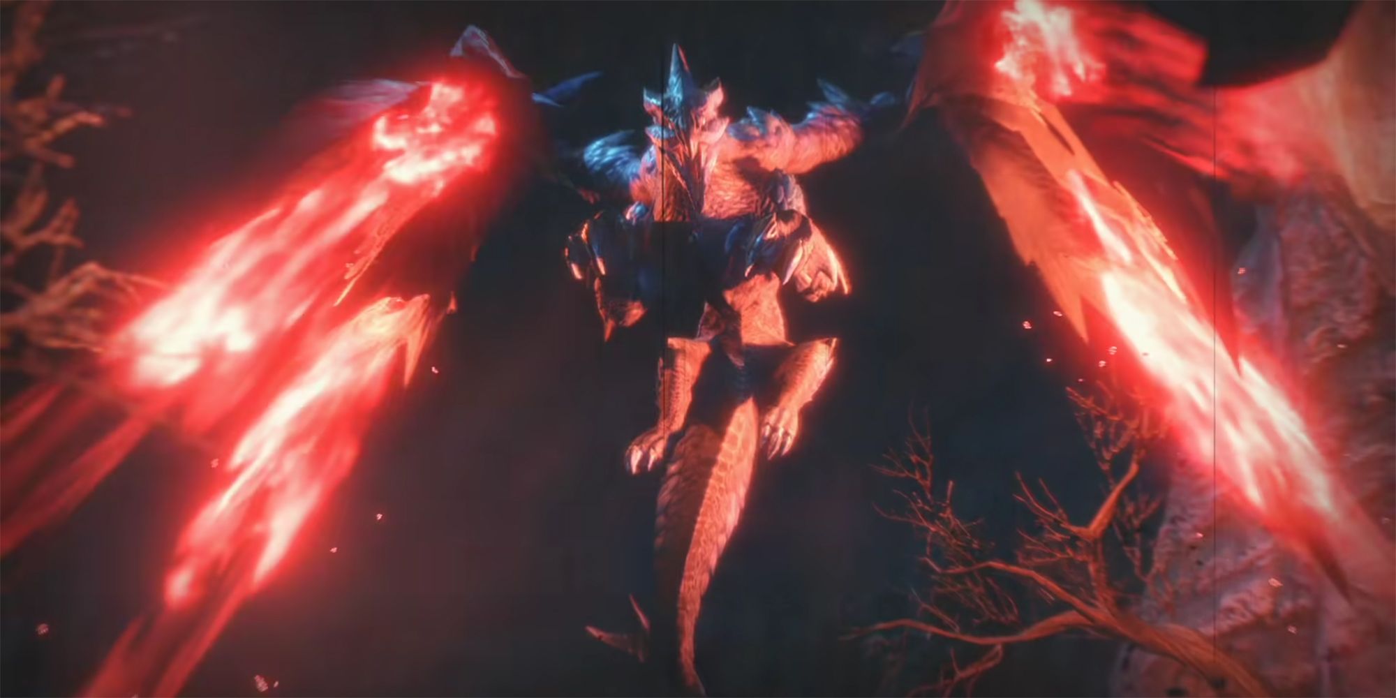 crimson glow valstrax in intro cutscene with ignited wings