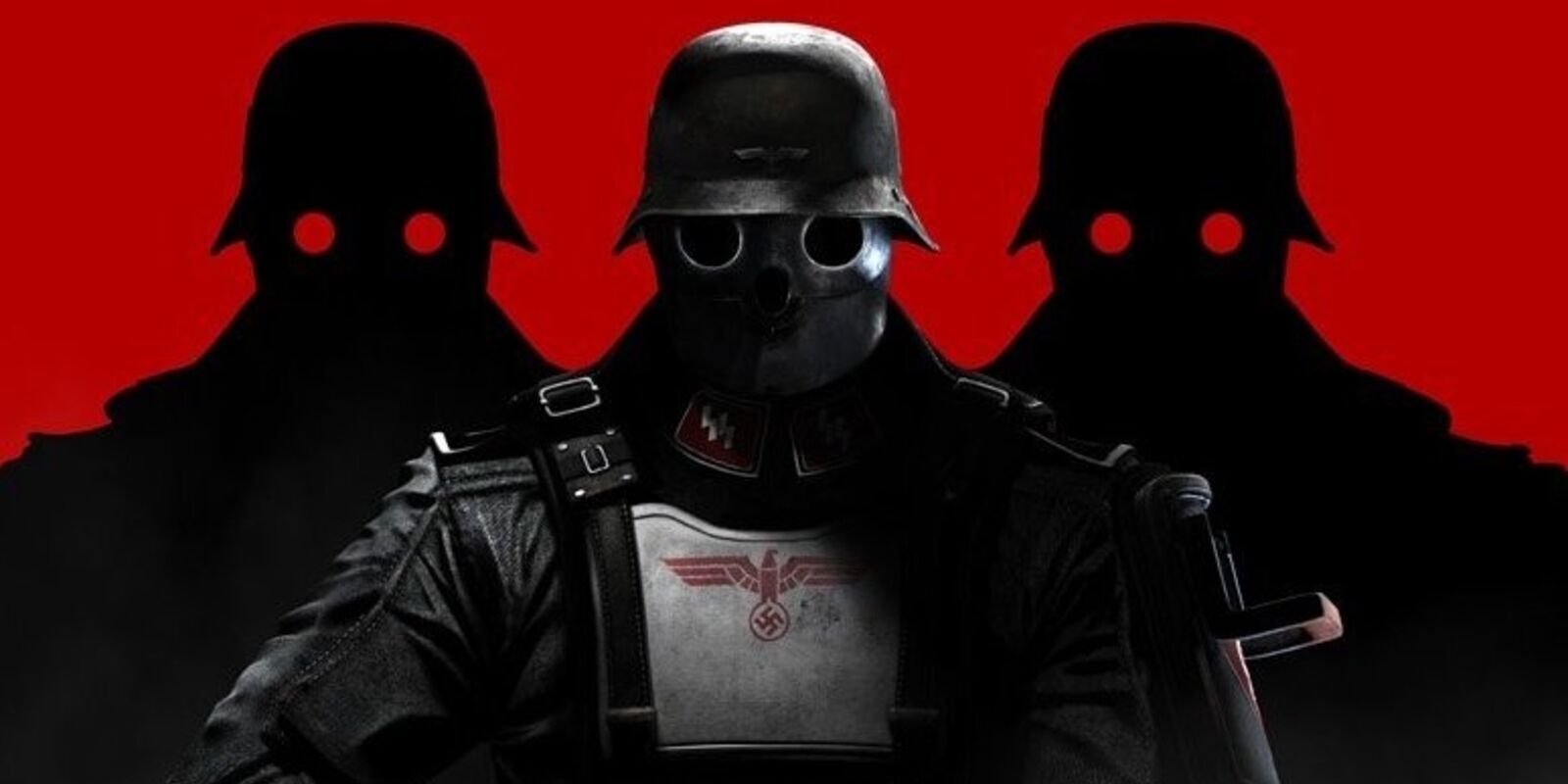 Three nazi soldiers on the cover art of Wolfenstein The New Order