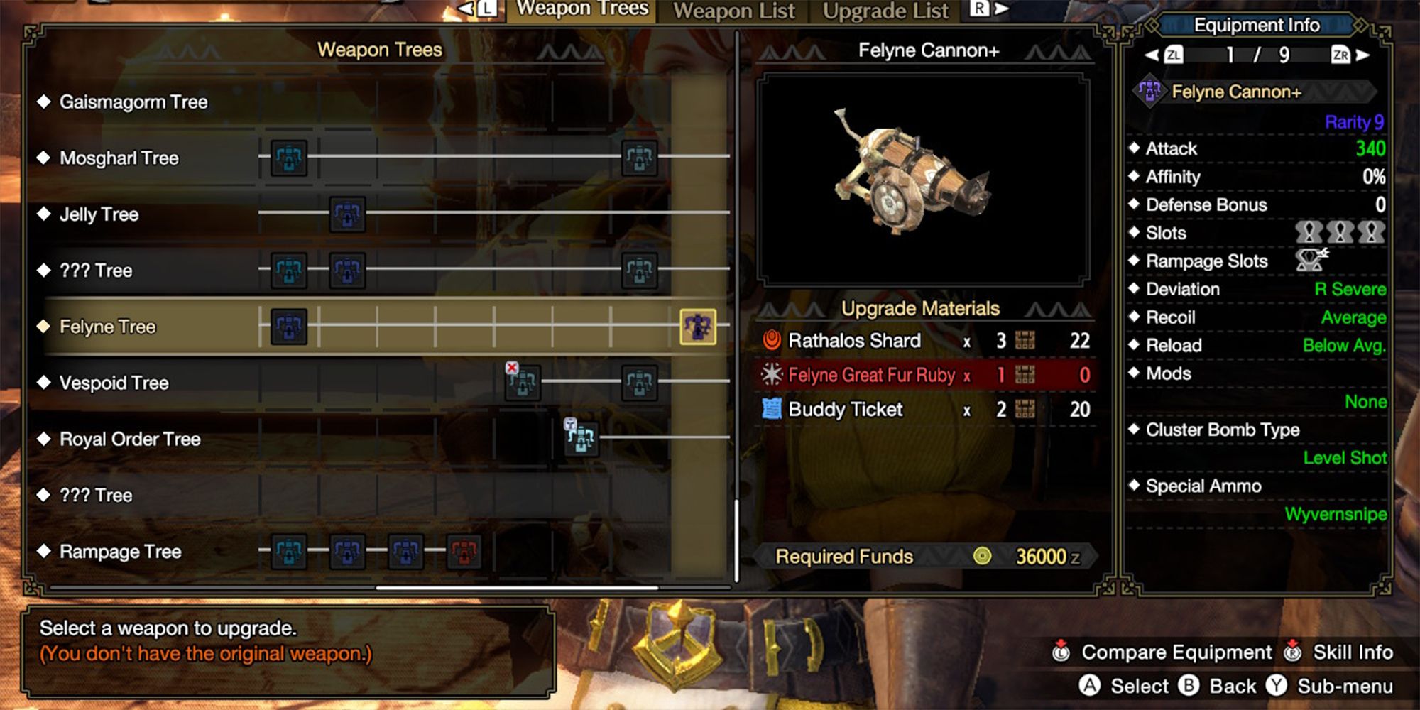 felyne cannon plus heavy bowgun crafting