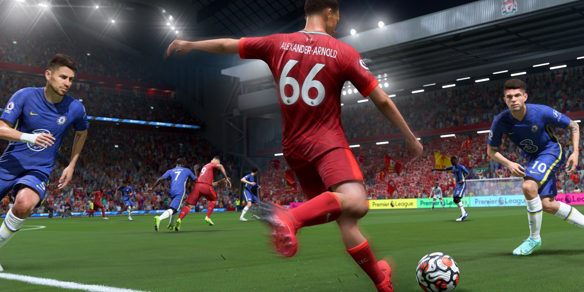 FIFA 22 - a player about to the kick the ball