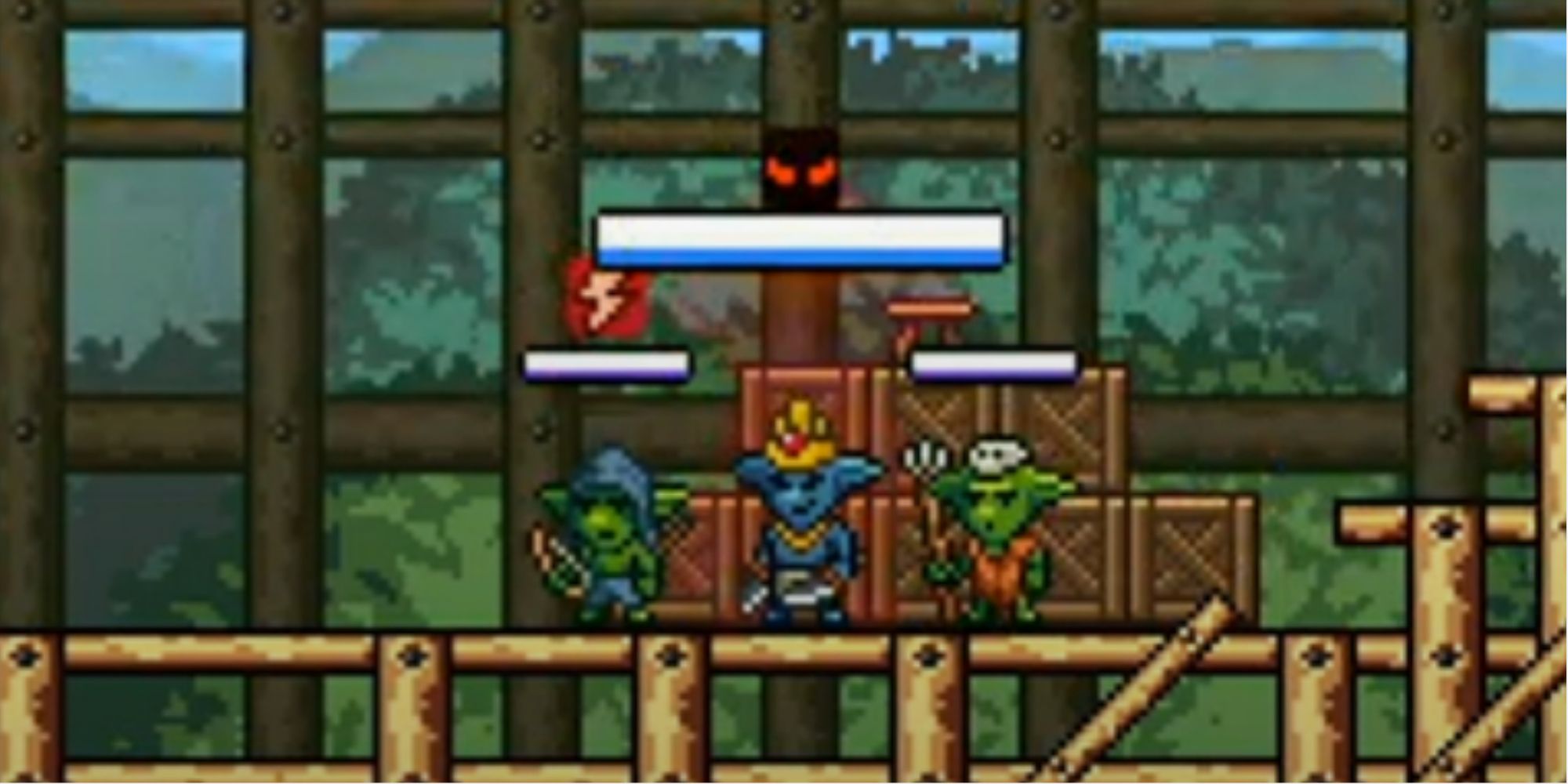 goblin king battle with his minions in monster sanctuary