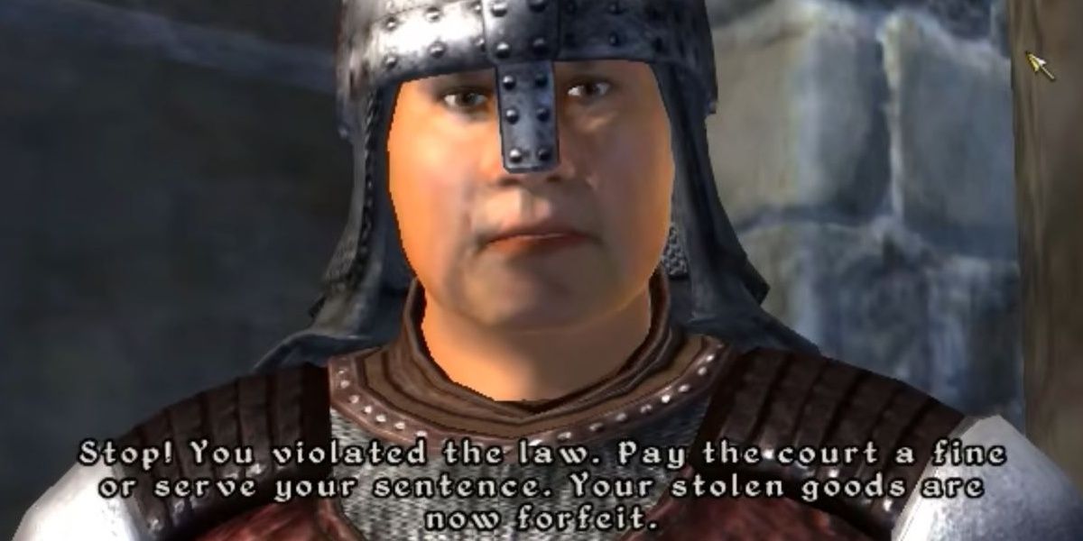 Arrested by a guard in Elder Scrolls 4: Oblivion
