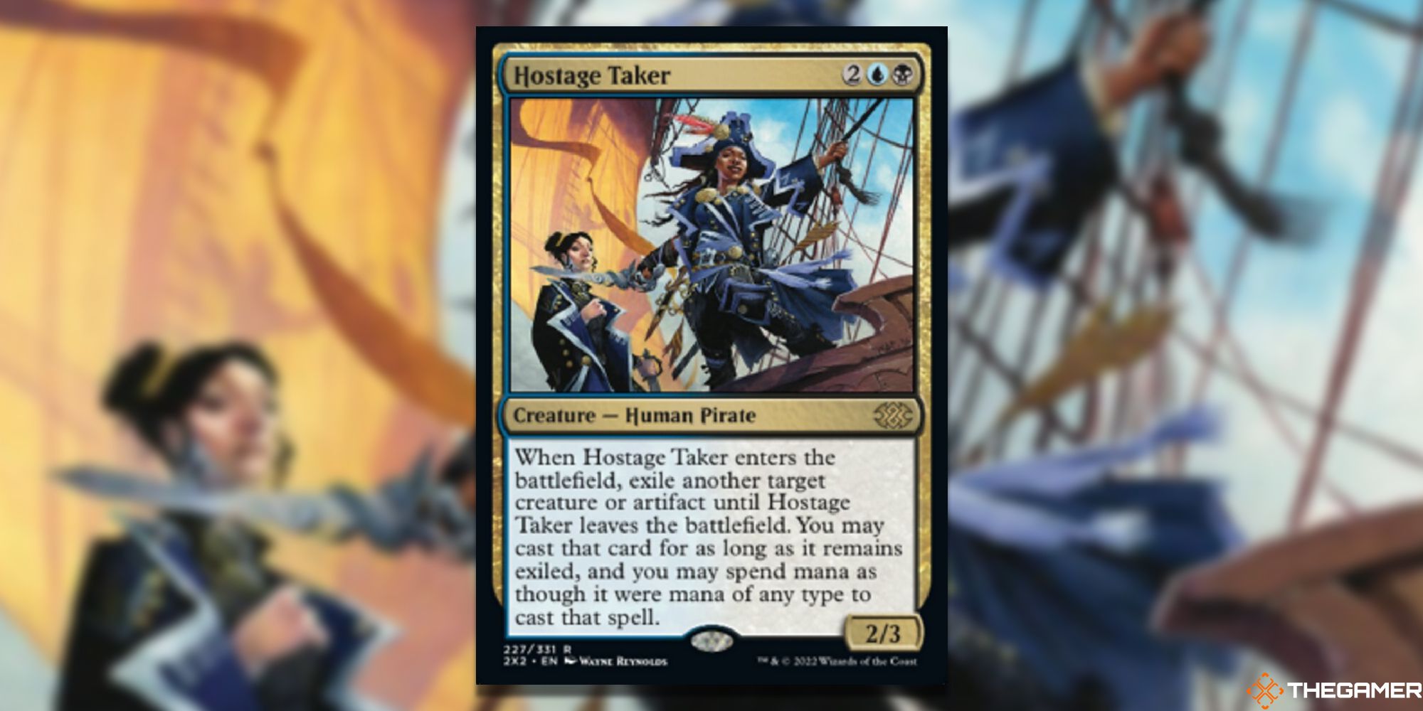 Magic: The Gathering Hostage Taker full card with background