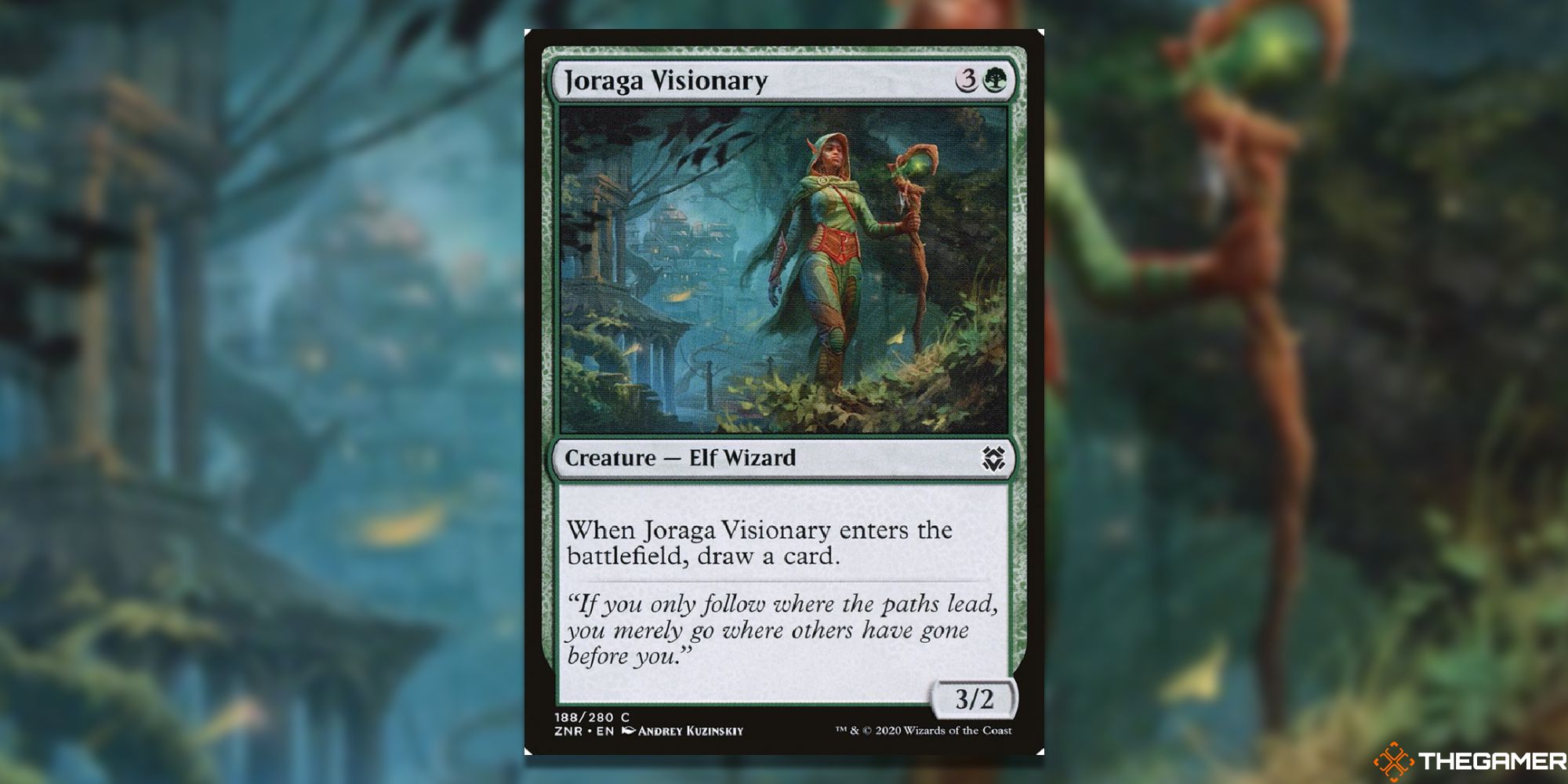 Magic: The Gathering Joraga Visionary full card with background