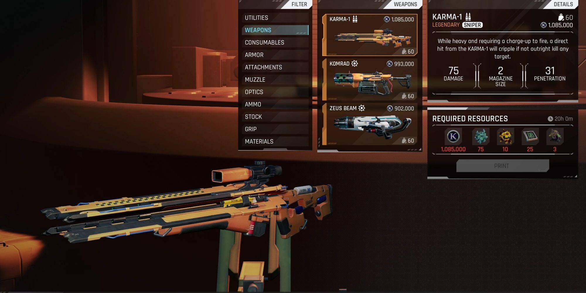 The Cycle: Frontier - Legendary Craftable Sniper Rifle And Its Cost