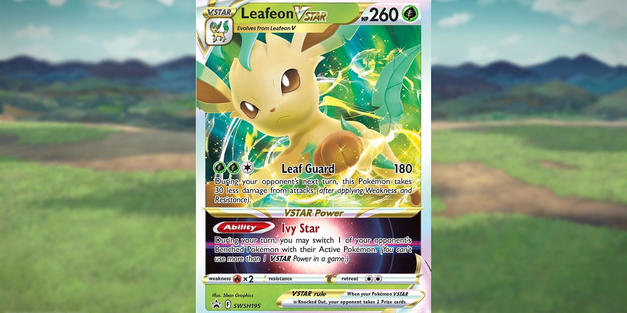 Leafeon VSTAR with blurred background