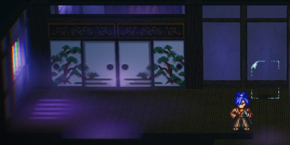 oboromaru hides from a guard in live a live's twilight of edo japan chapter