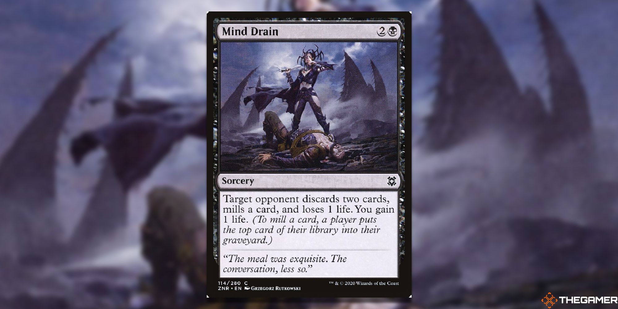 Magic: The Gathering Mind Drain full card with background