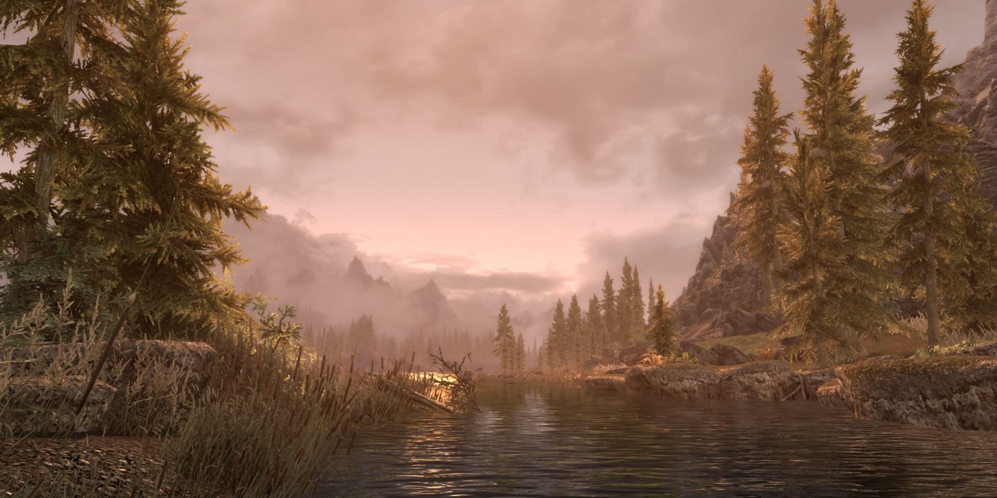 a view of Skyrim with various unofficial patches and visual enhancement mods enabled