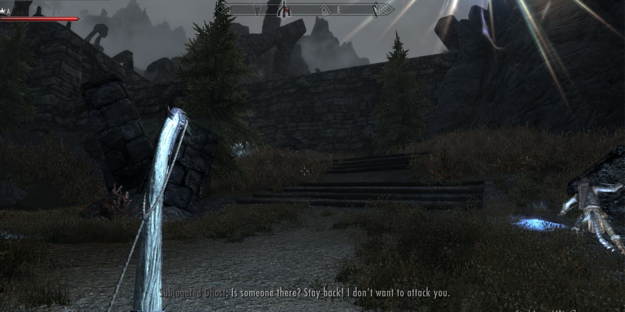 enemy ghost warns the co-op party in Skyrim Together Reborn but doesn't appear for the player