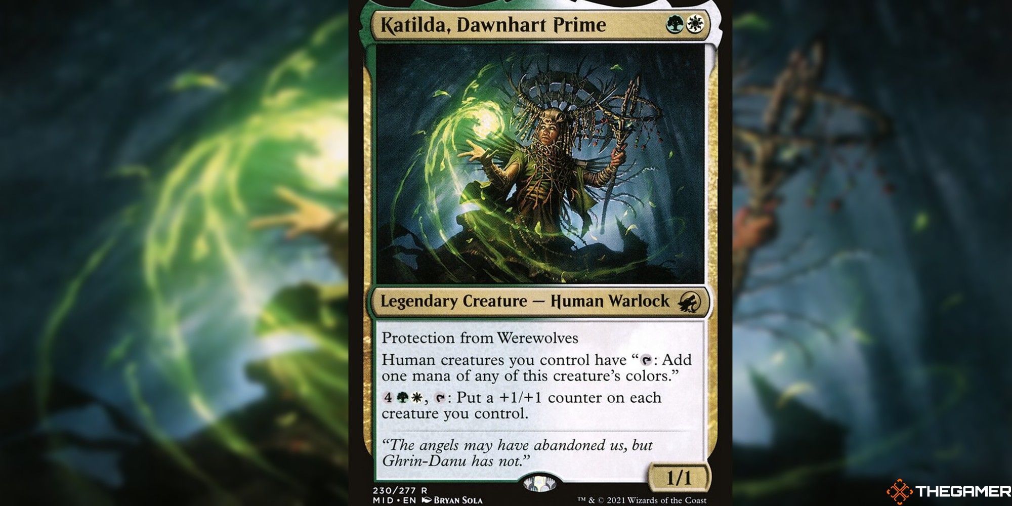 mtg katilda, dawnhart prime full card and art background