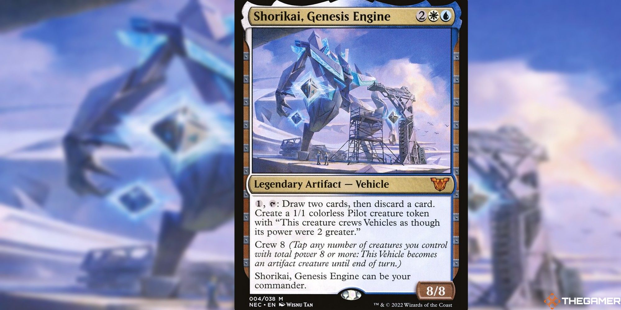 mtg shorikai, genesis engine full card and art background