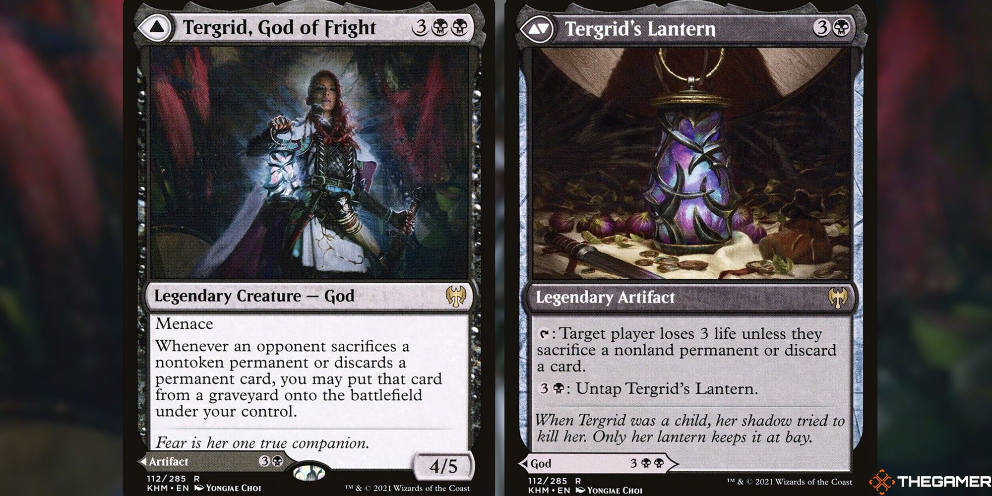 mtg tergrid god of fright front and backsides