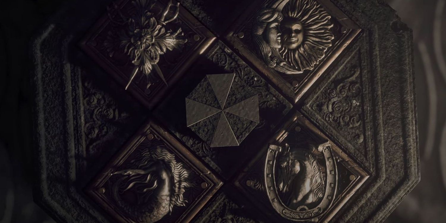 Umbrella logo and Lord Crests in Resident Evil Village