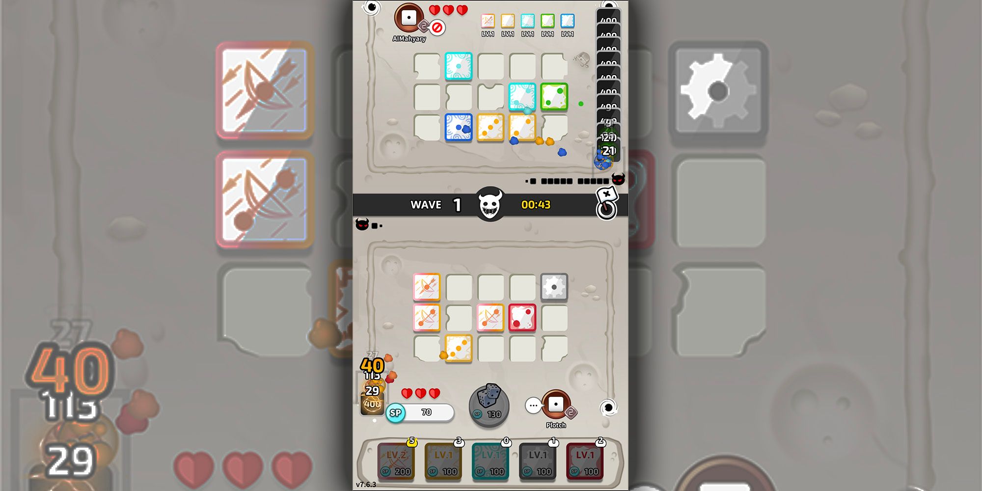 random dice defense pvp match