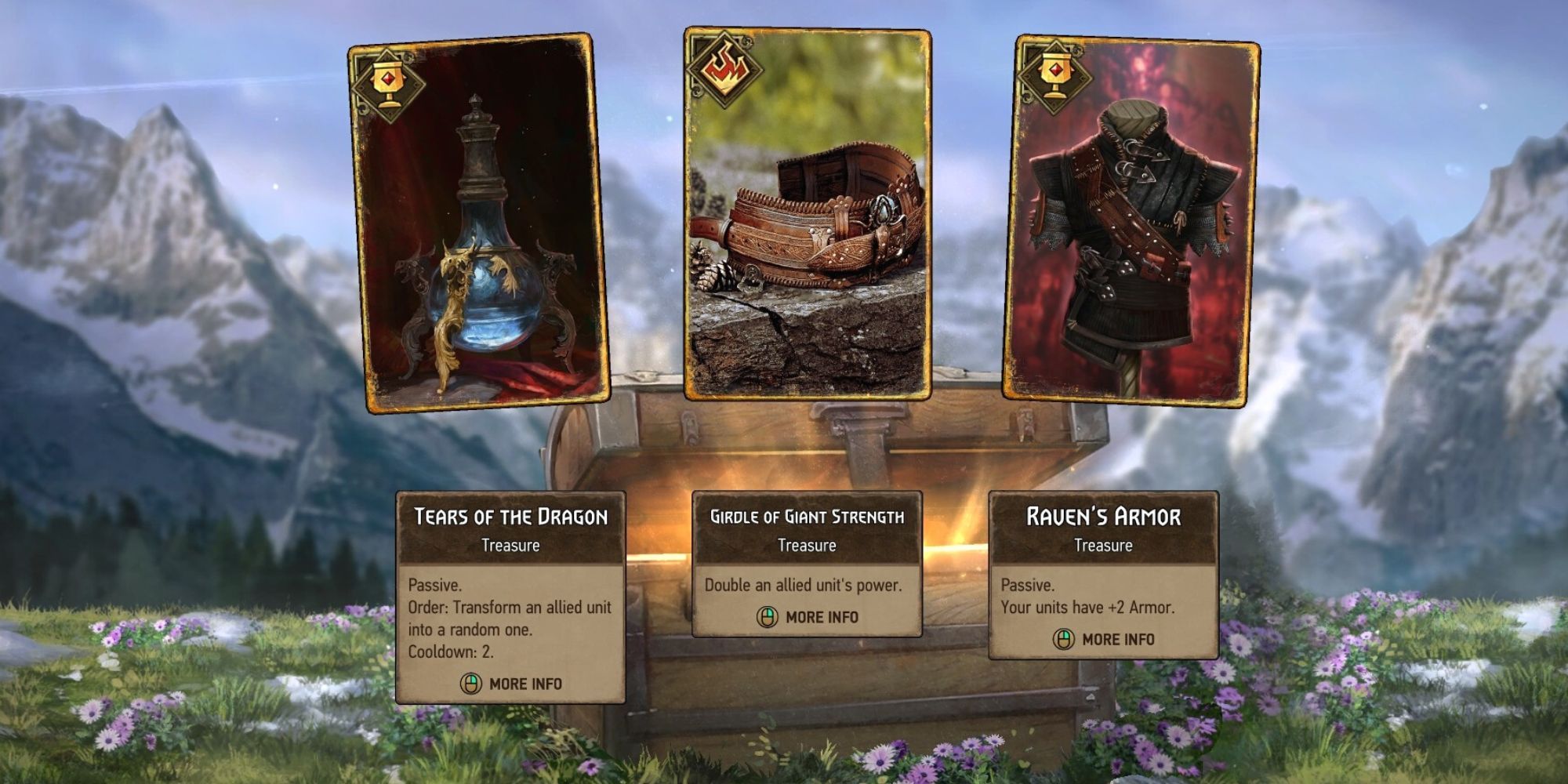 Gwent Rogue Mage Raven's Armor card. Armor with a red background.