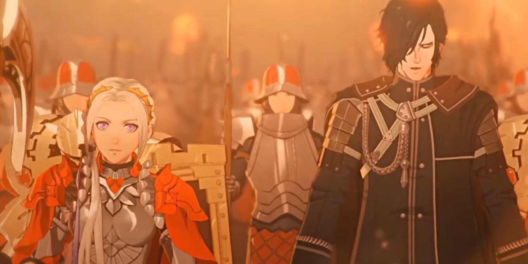 Edelgard and Hubert walk together