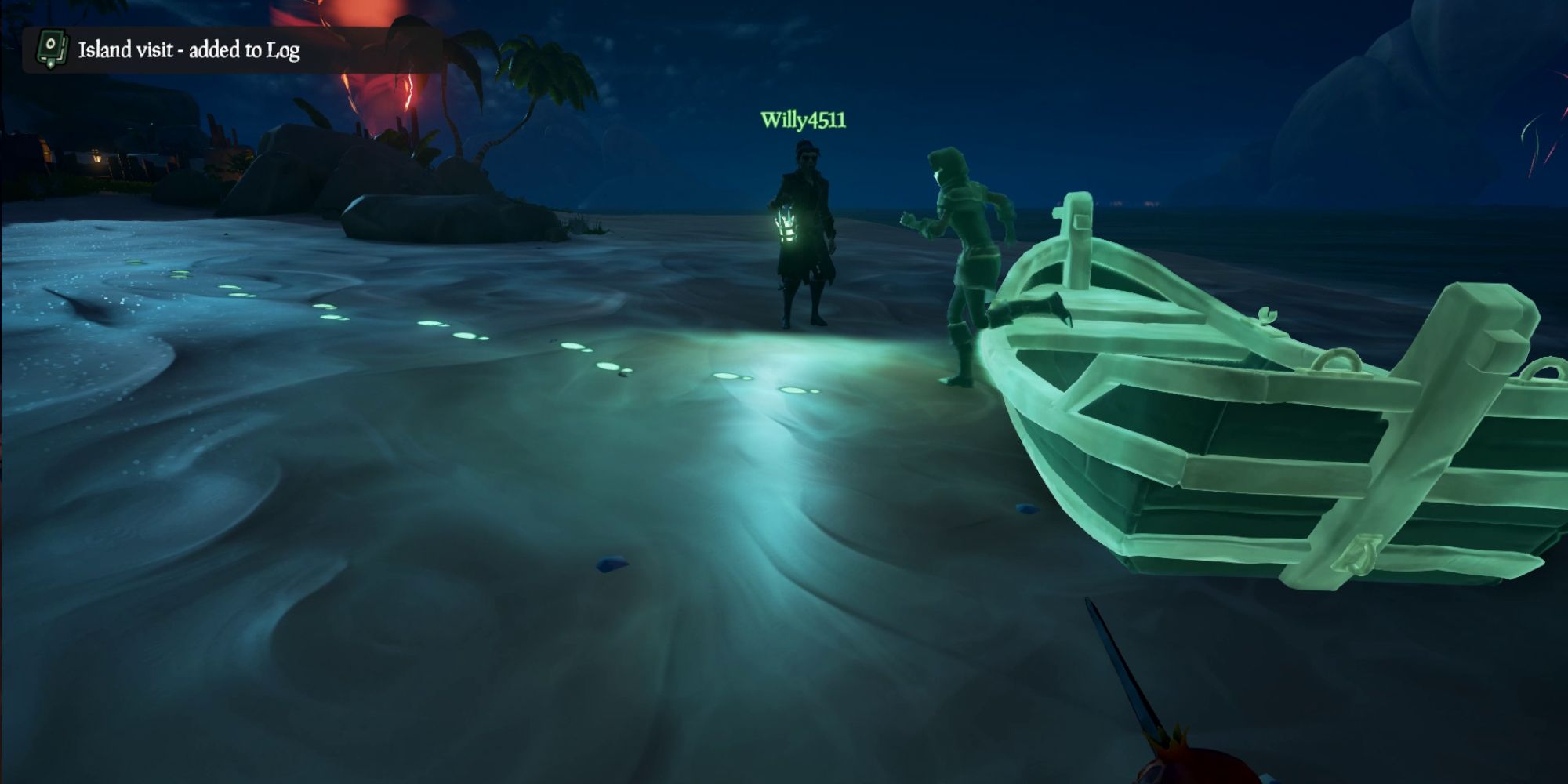 sea of thieves forsaken hunter rowboat memory