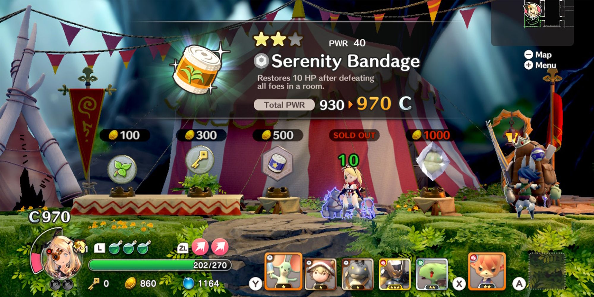 serenity bandage purchased from shop