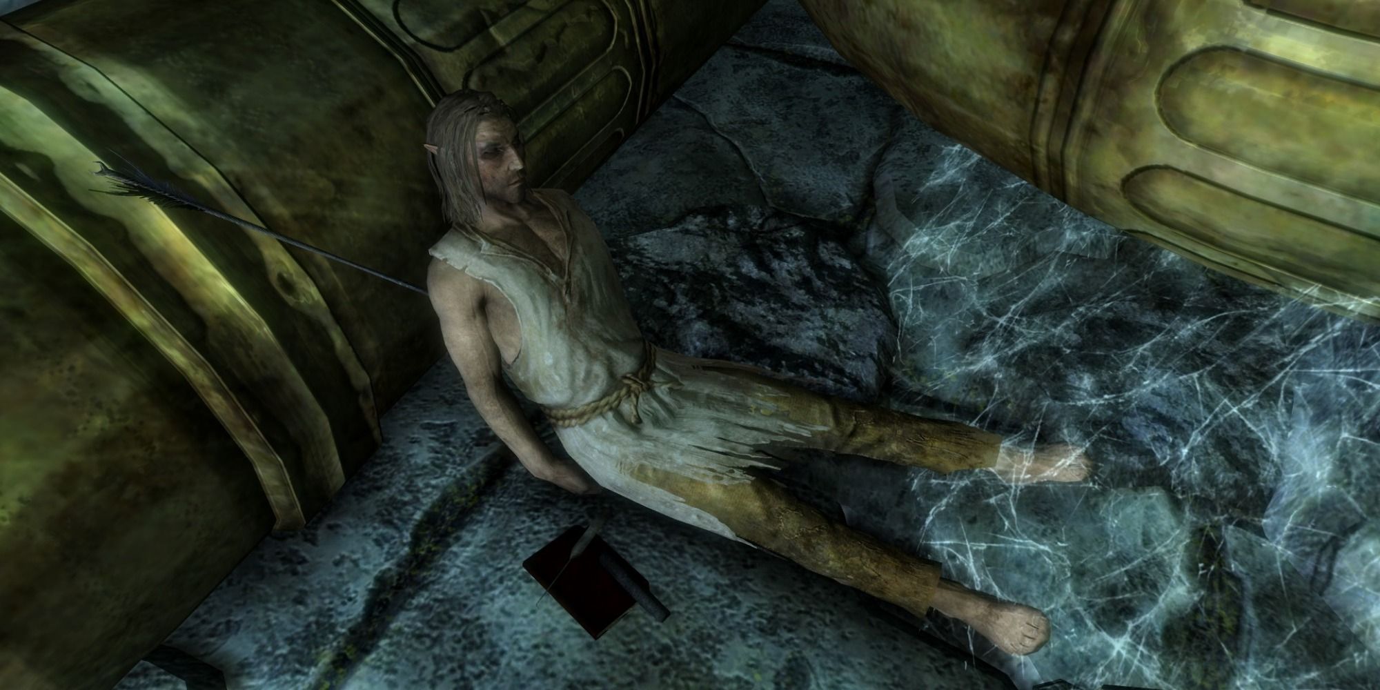 Skyrim screenshot showing the body of Endrast.