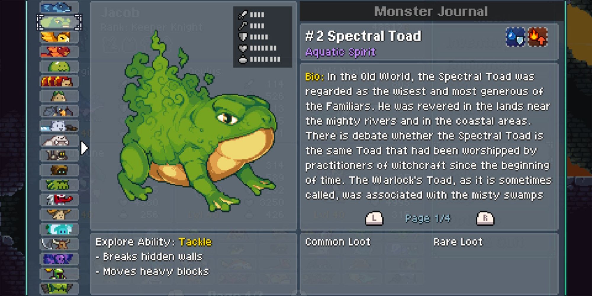 spectral toad monster journal