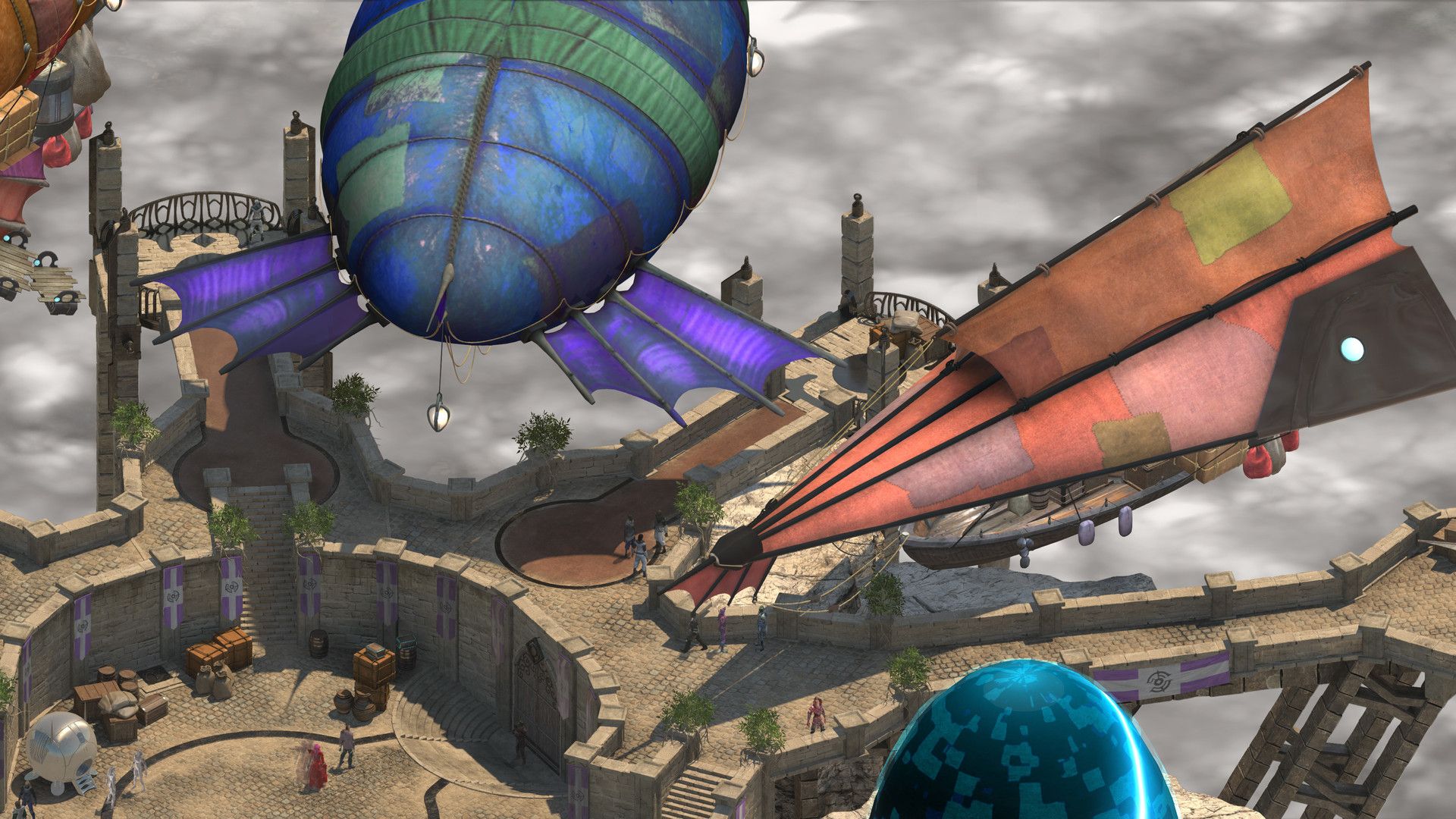 Torment Tides Of Numenera airships docked