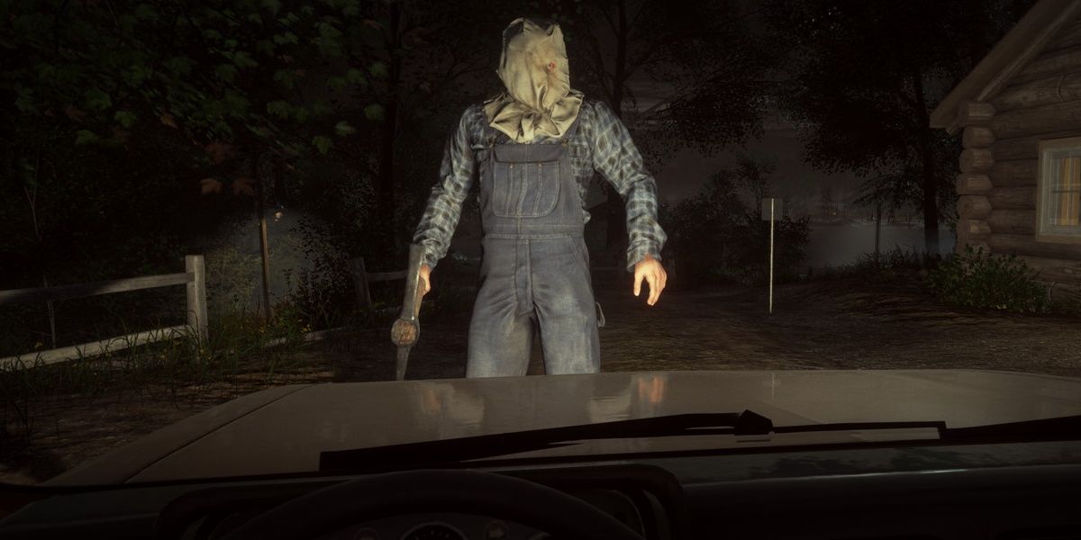 Jason Standing in front of a car in Friday The 13th