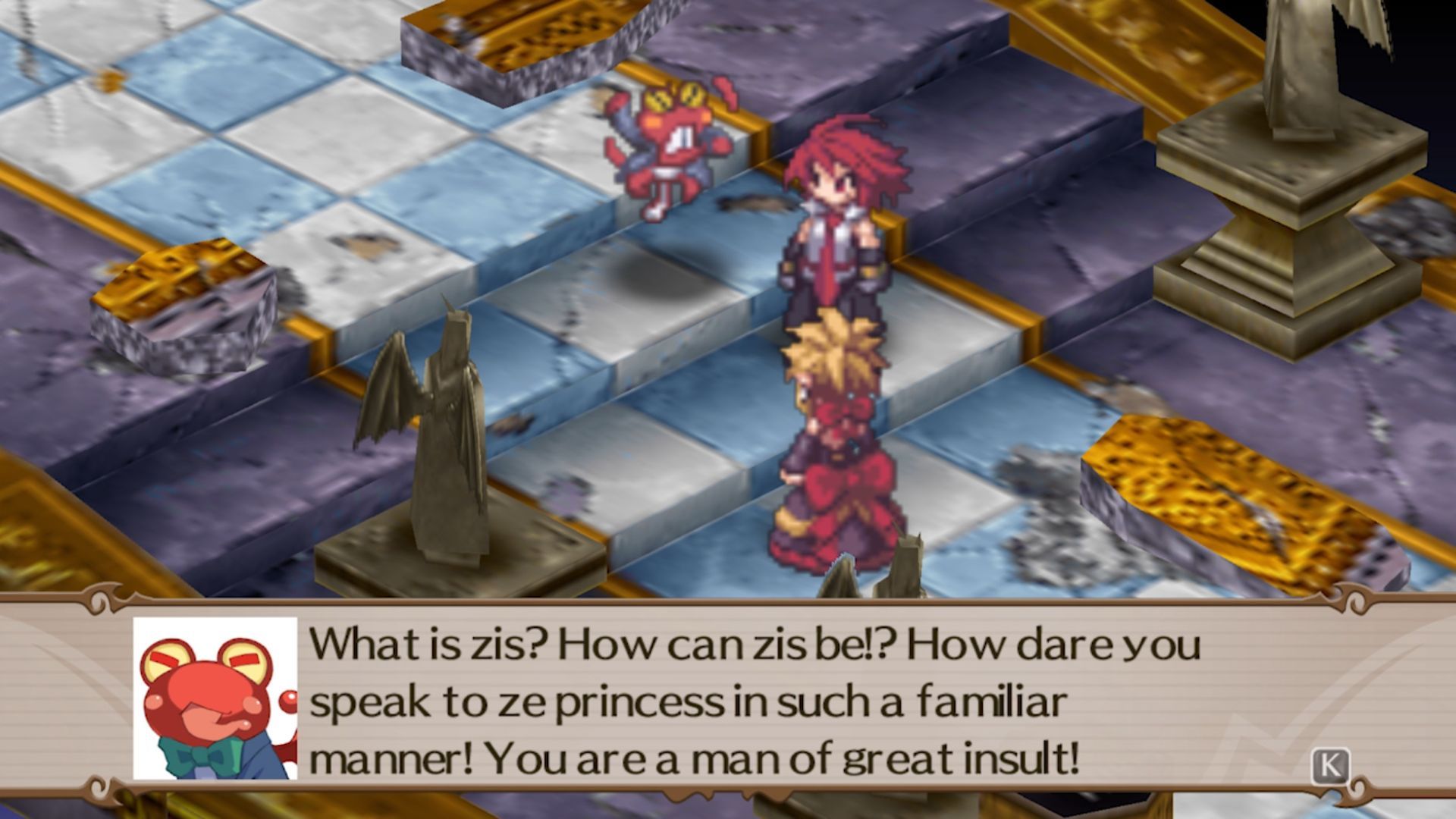 Disgaea 2 Adel insulting Princess Rosalyn