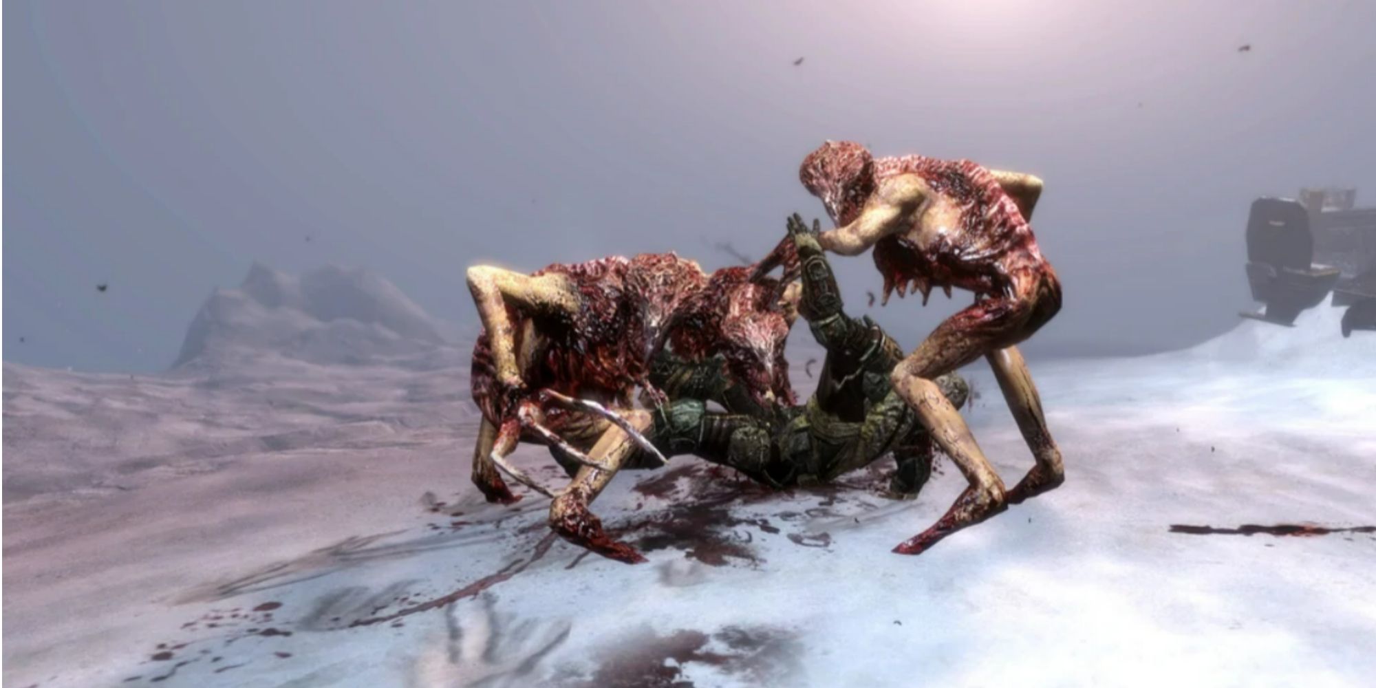stalker necromorphs attacking character in dead space