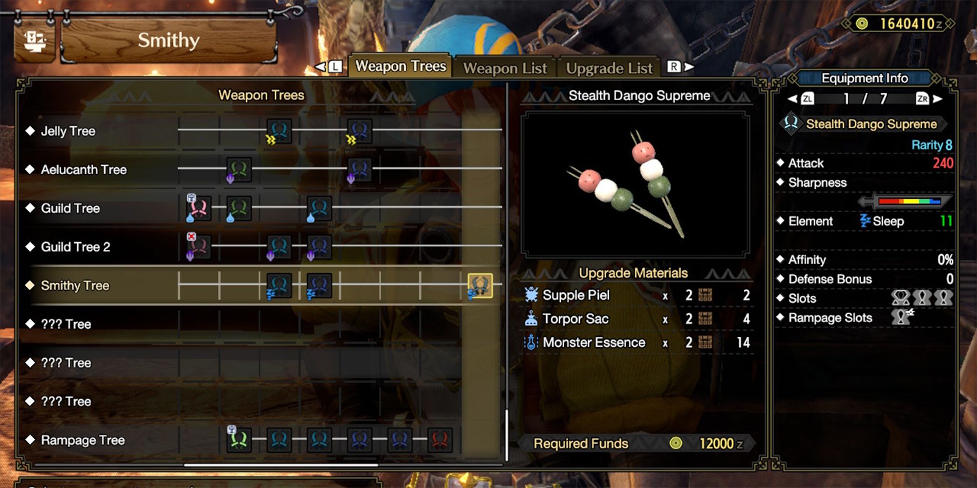 stealth dango supreme dual blades in crafting menu