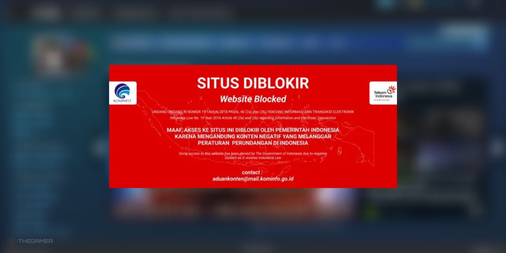 Why Steam banned in indonesia?