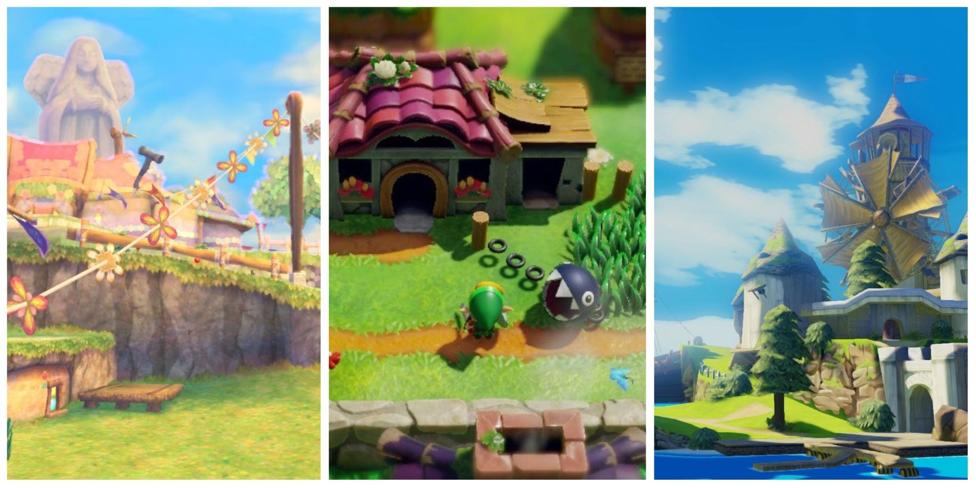 the legend of zelda collage of skyloft mabe village and windfall island
