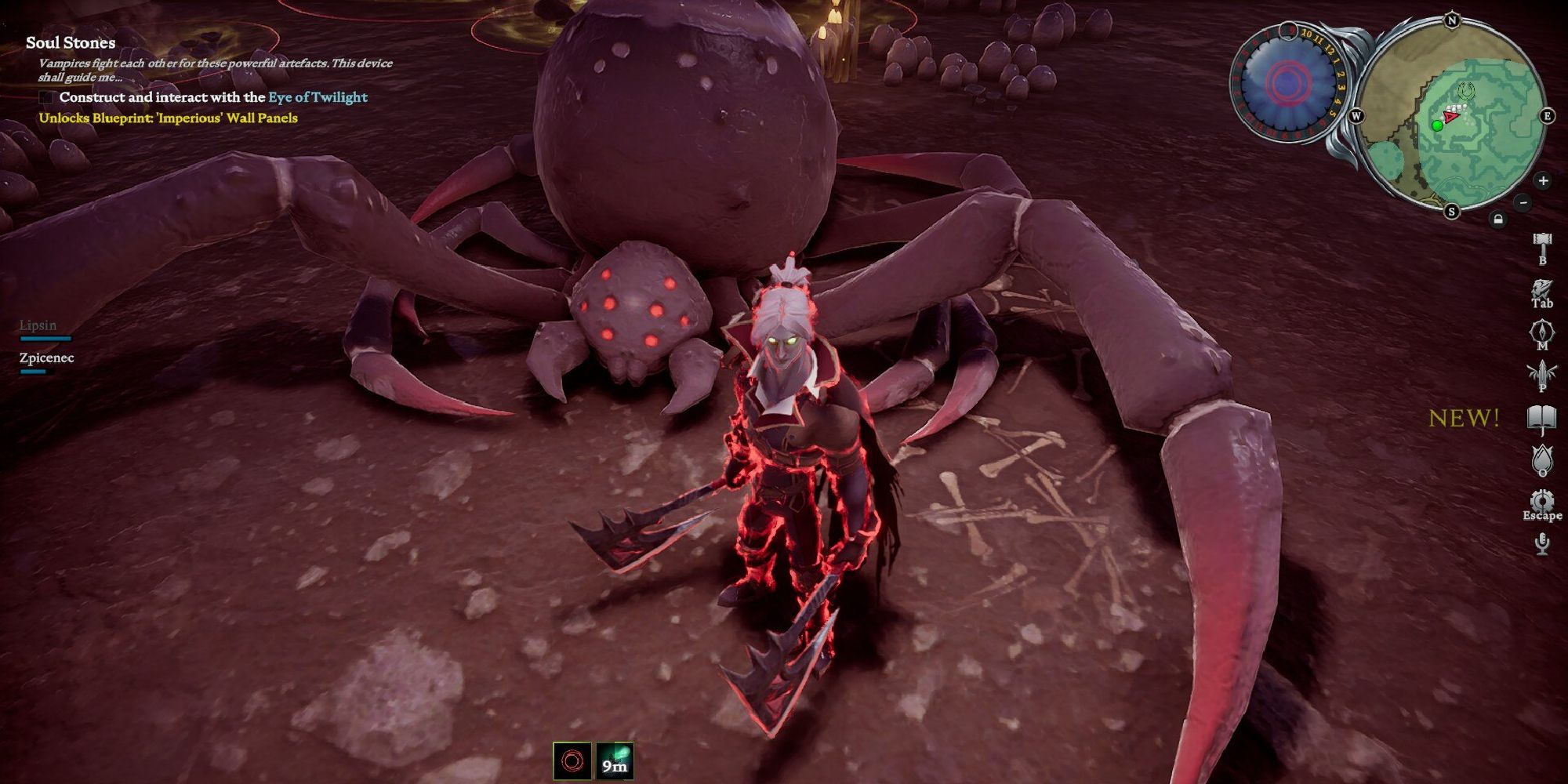 player standing next to the corpse of ungora the spider queen