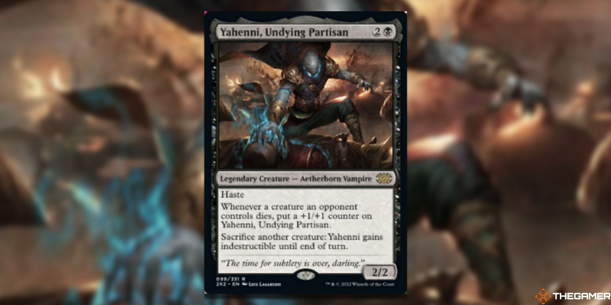Magic: The Gathering Yahenni, Undying Partisan full card with background
